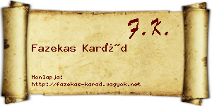Fazekas Karád névjegykártya